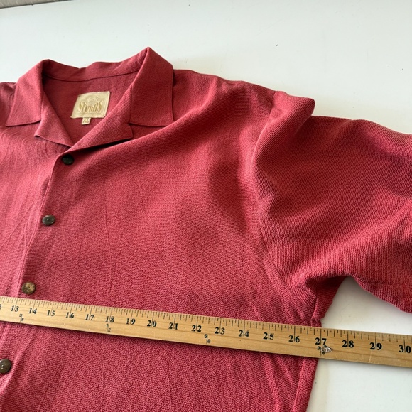 Stubbs Western Rustic Red Bemberg Wooden Button Casual Button Shirt Mens 2XL - Picture 5 of 8